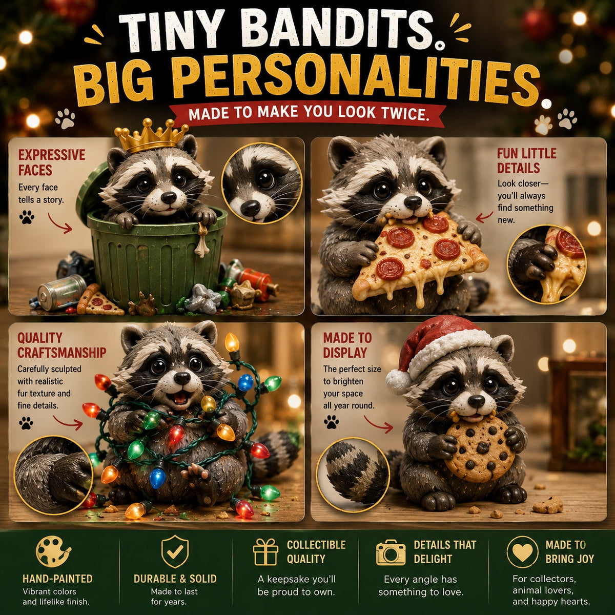 Waschbär-Adventskalender 2026 - 24 freche Waschbär-Figuren
