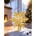 Weihnachtsbaumspitze mit rotierendem Schneeflocken-Projektor - Goldene Glitzer-Schneeflocke
