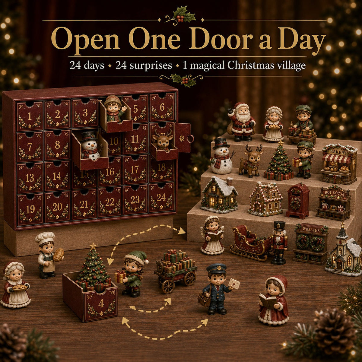 Weihnachtsdorf-Freunde-Adventskalender - 24 Miniaturen für Ihr eigenes Weihnachtsdorf