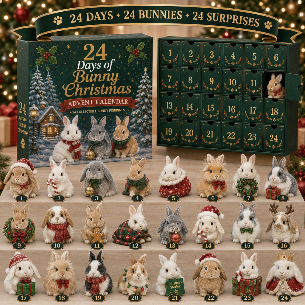 Weihnachtshasen Adventskalender 2026 – 24 Hasenfiguren