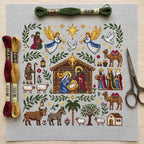 Weihnachtskrippe Kreuzstichset – Weihnachts-Stickset für Anfänger