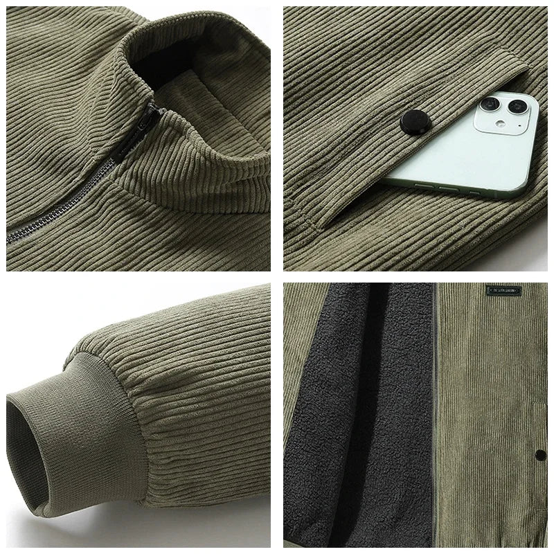 Gefütterte Cord Bomberjacke Herren – Ansicht 8
