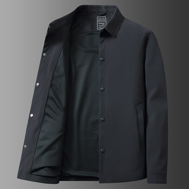Herrenjacke mit Druckknöpfen und Kragen – Ansicht 5