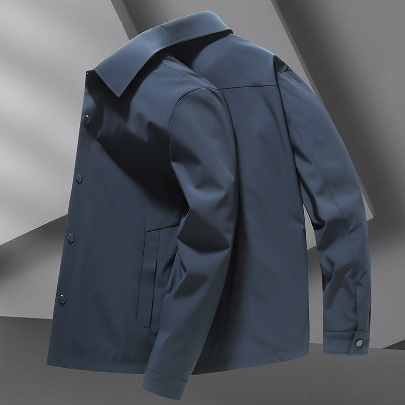 Herrenjacke mit Druckknöpfen und Kragen – Ansicht 6