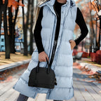 Langes Steppgilet Damen mit Kapuze – Ansicht 4