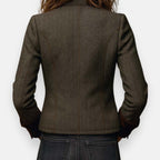 Tweed Jacke Damen grün mit Fischgrätmuster – Ansicht 6
