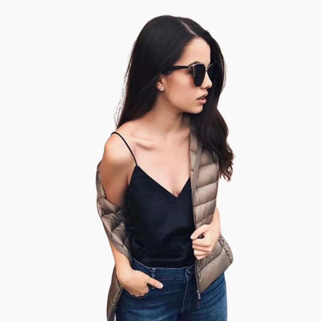 Kurze Steppjacke Damen mit Stehkragen – Ansicht 11