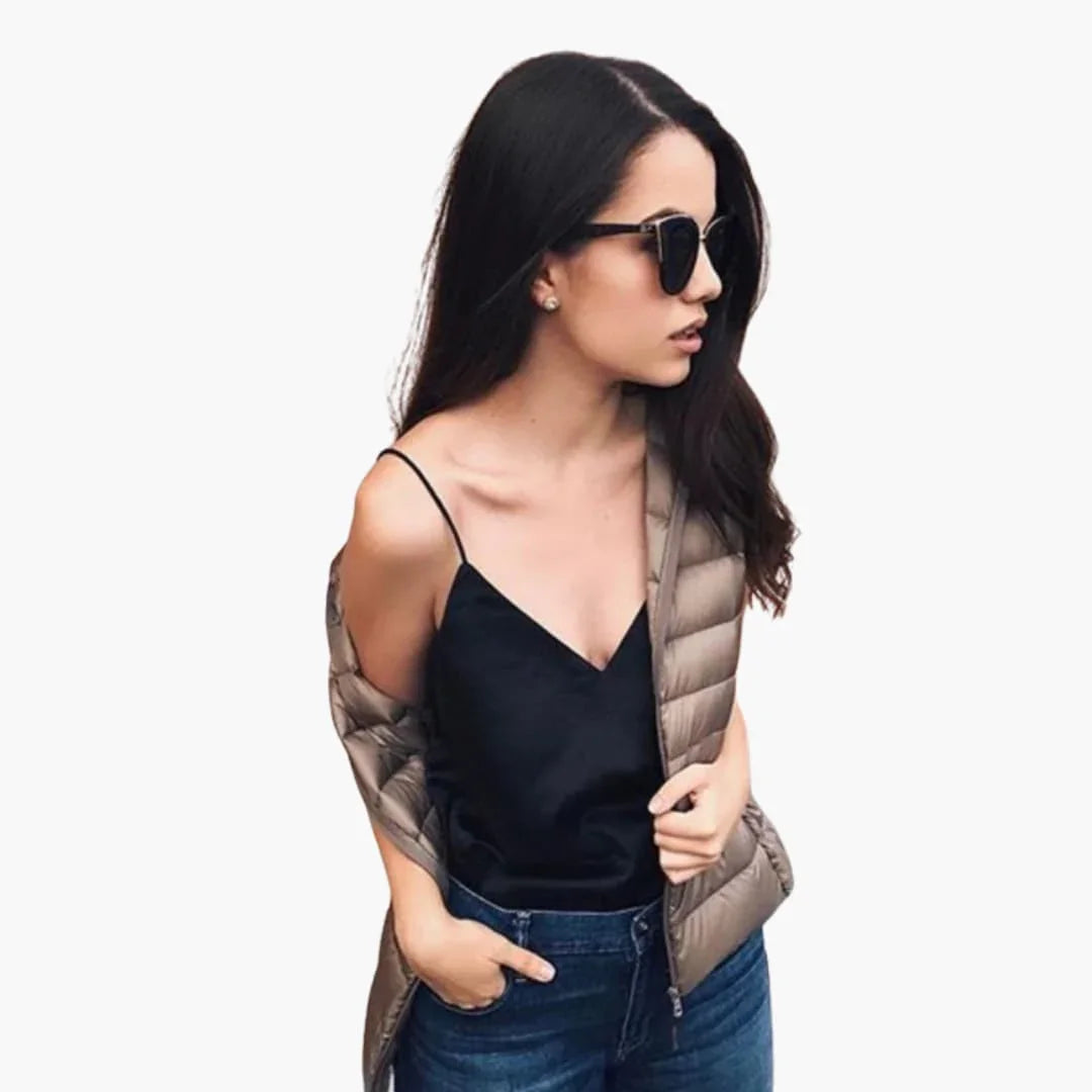 Kurze Steppjacke Damen mit Stehkragen – Ansicht 11