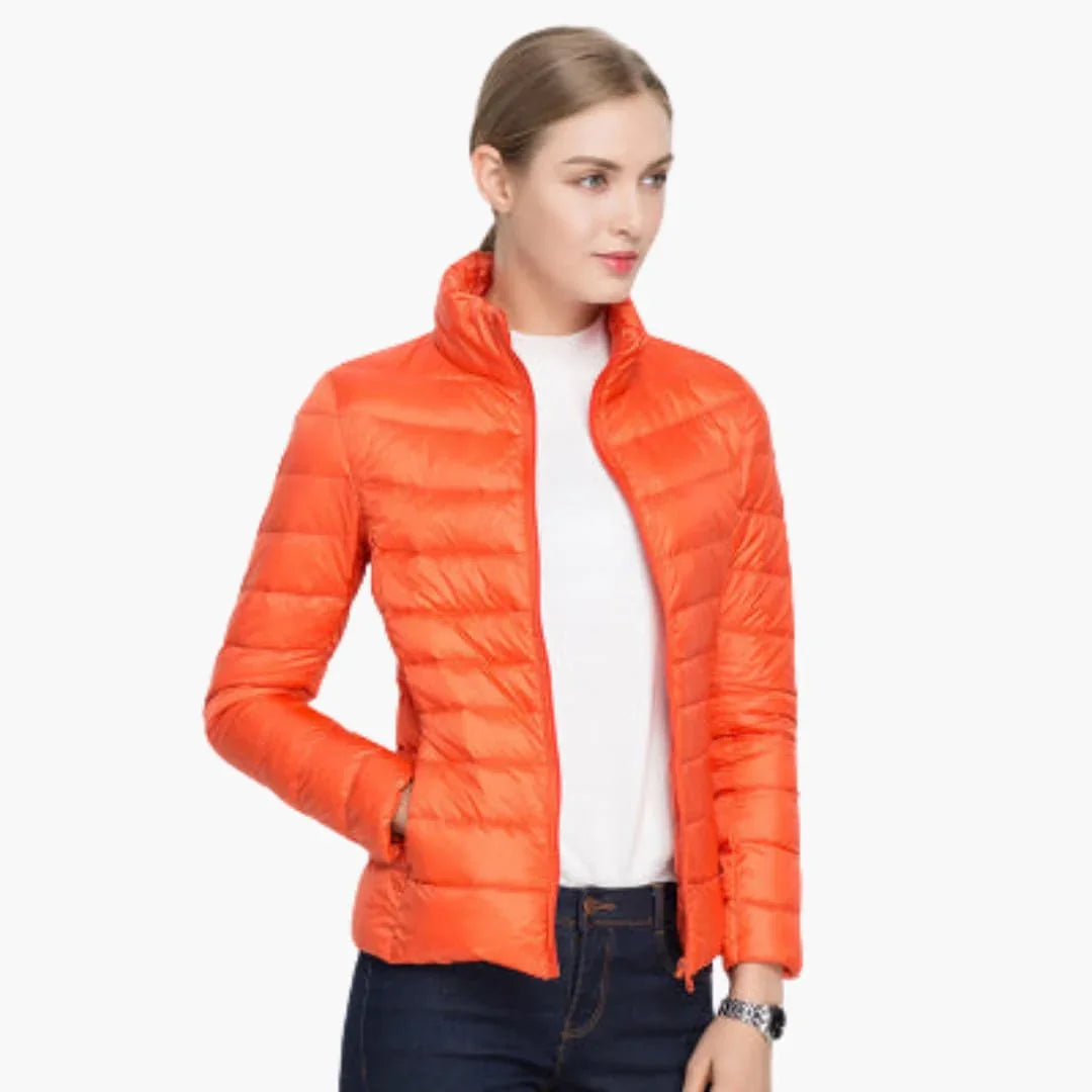 Kurze Steppjacke Damen mit Stehkragen – Ansicht 7