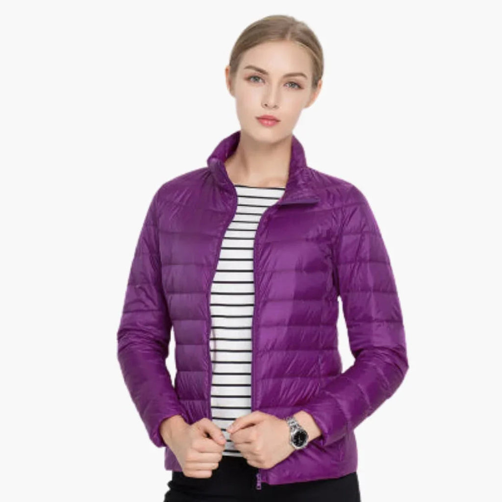 Kurze Steppjacke Damen mit Stehkragen – Ansicht 8