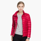 Kurze Steppjacke Damen mit Stehkragen – Ansicht 9