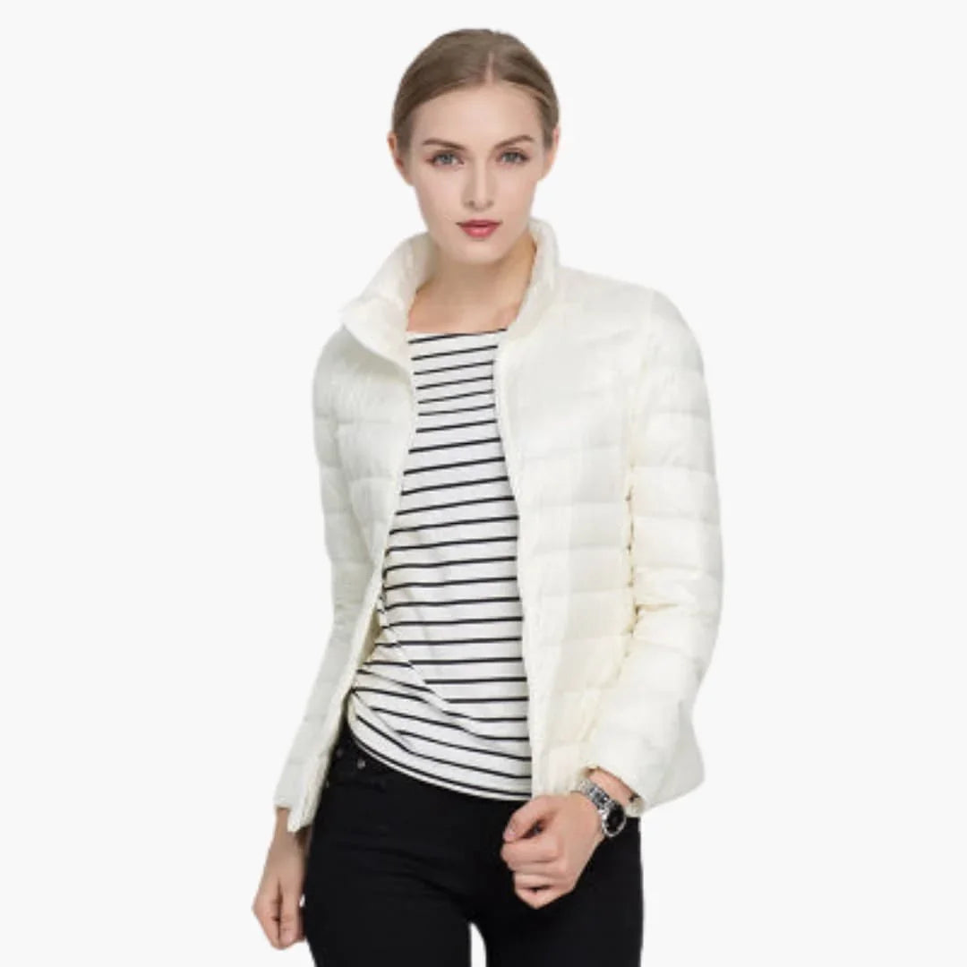 Kurze Steppjacke Damen mit Stehkragen – Ansicht 10