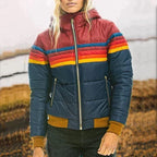 Pufferjacke Damen Retro Colorblock – Ansicht 2