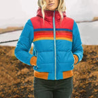 Pufferjacke Damen Retro Colorblock – Ansicht 3
