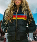 Pufferjacke Damen Retro Colorblock – Ansicht 4
