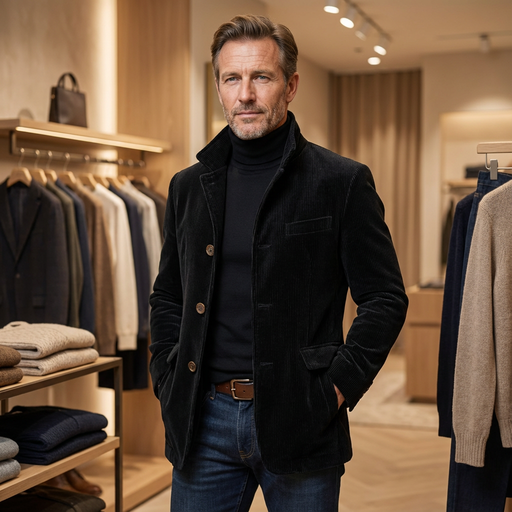 Cordjacke Herren mit Knöpfen – Ansicht 5