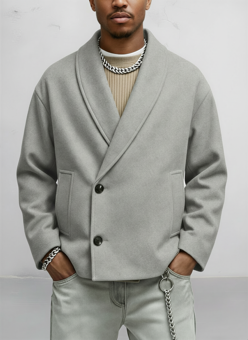 Kurze Herrenjacke mit Schalkragen – Ansicht 4
