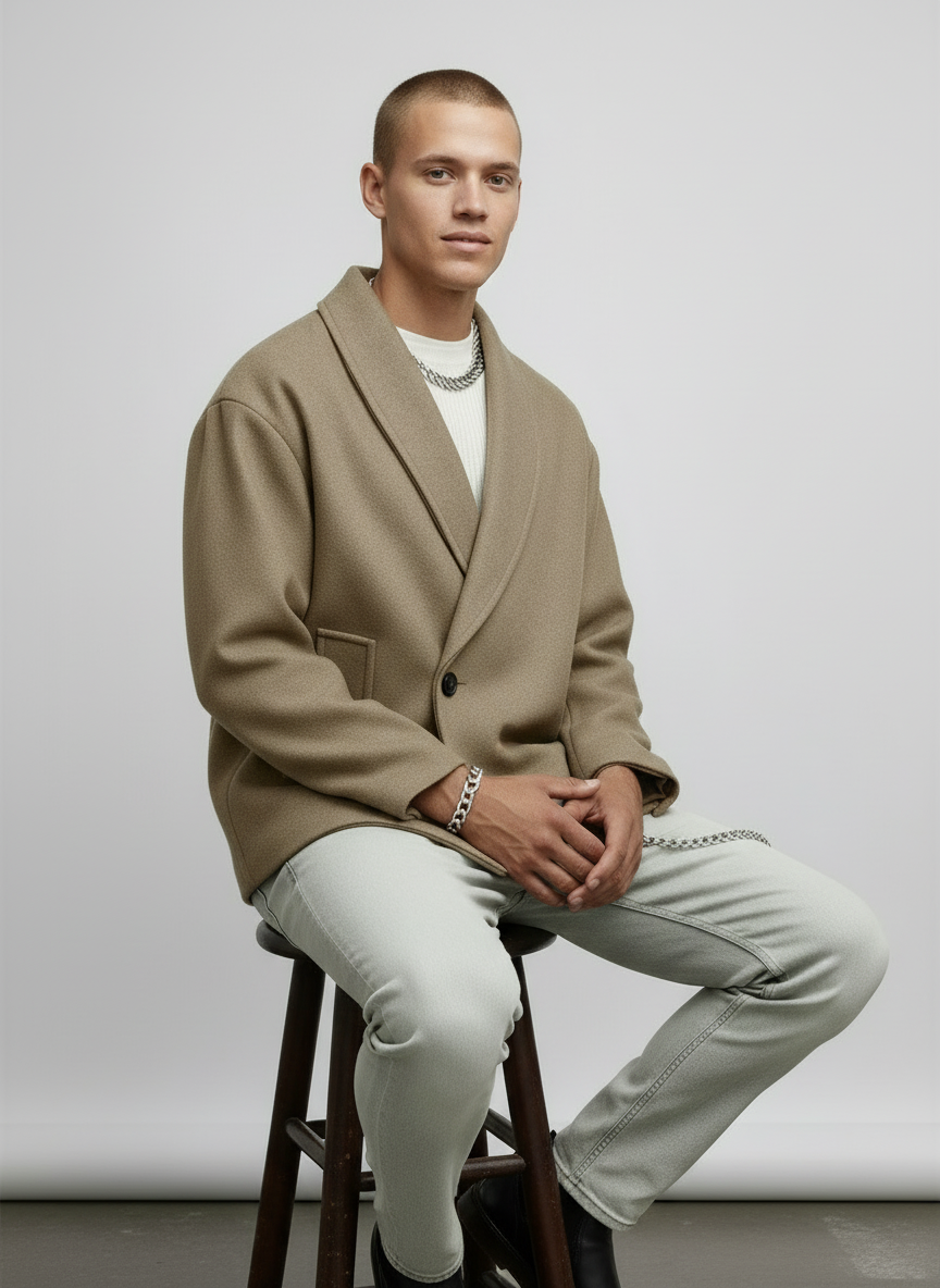 Kurze Herrenjacke mit Schalkragen – Ansicht 6