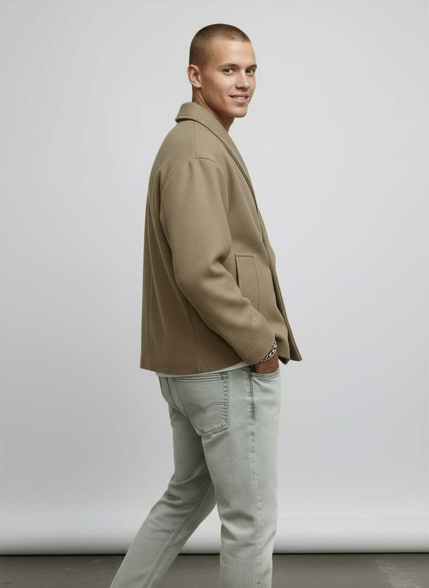 Kurze Herrenjacke mit Schalkragen – Ansicht 9