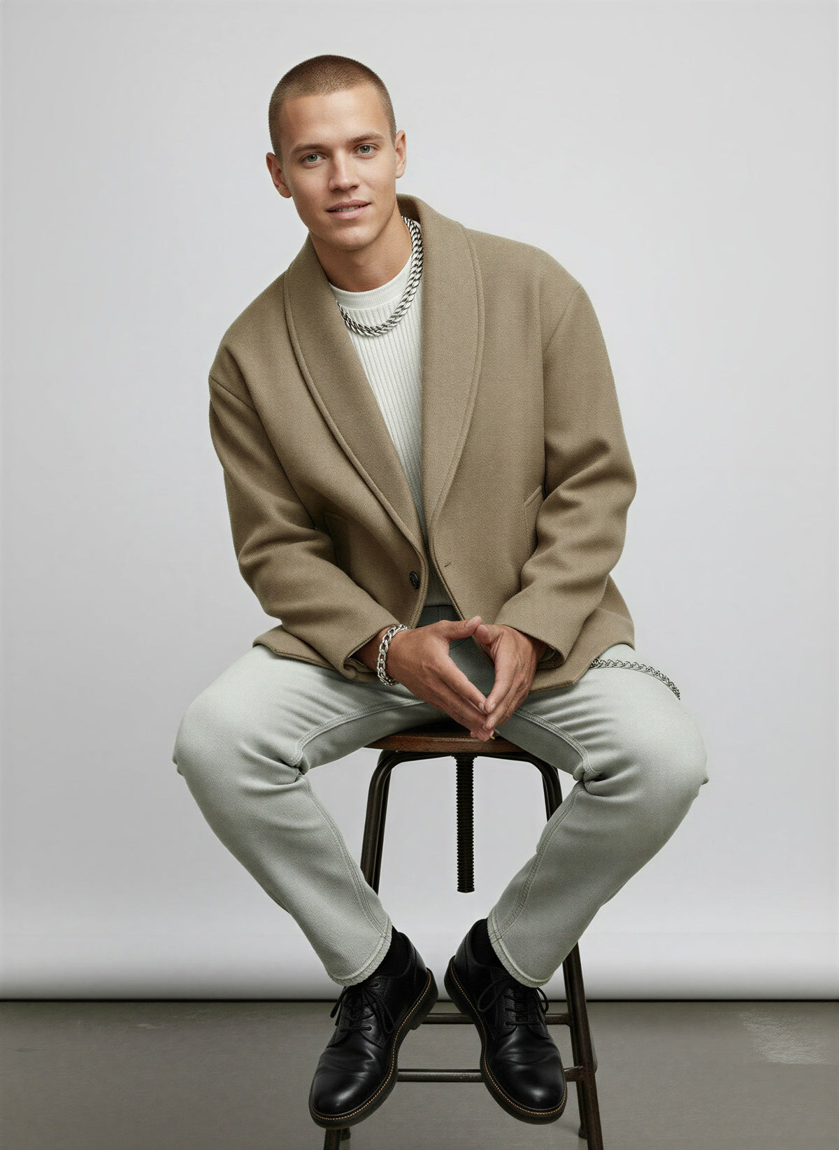 Kurze Herrenjacke mit Schalkragen – Ansicht 11