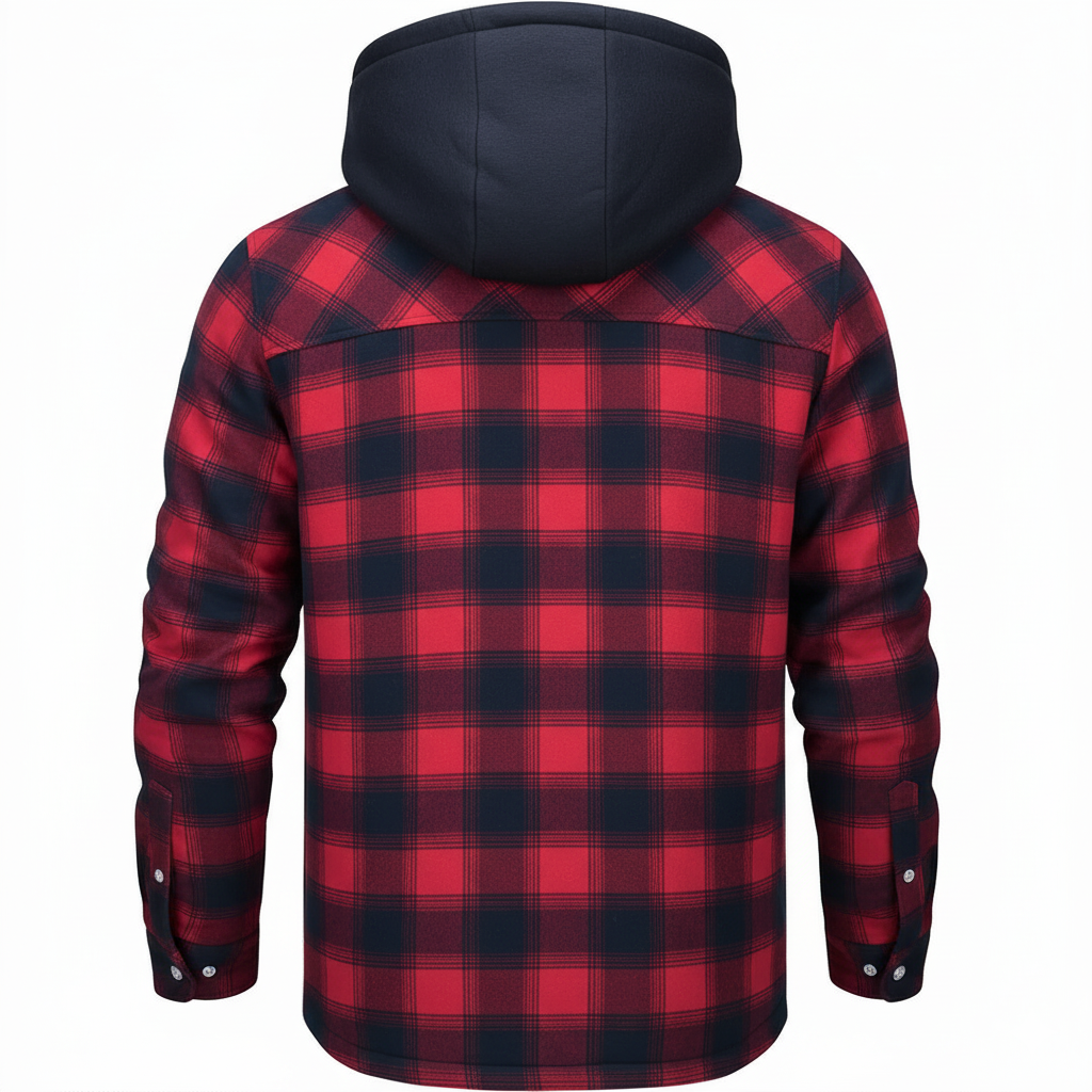 Karierte Herrenjacke mit Kapuze – Ansicht 10