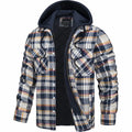 Karierte Herrenjacke mit Kapuze – Ansicht 1