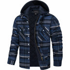Karierte Herrenjacke mit Kapuze – Ansicht 7