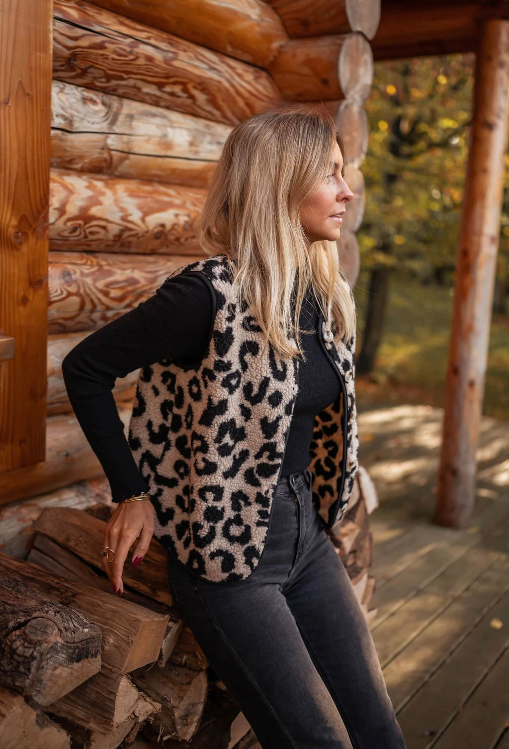 Leoparden Weste Damen ärmellos – Ansicht 3