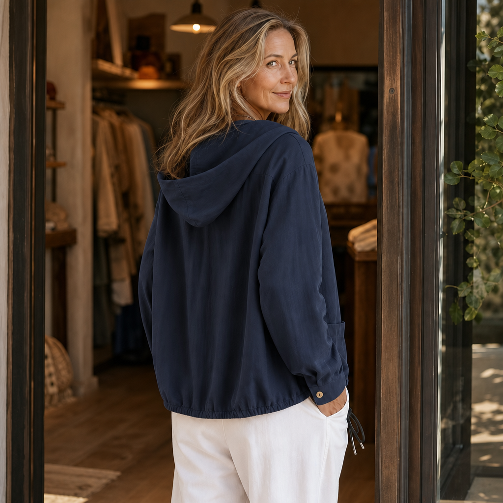 Leichte Kapuzenjacke Damen mit Tunnelzug – Ansicht 11