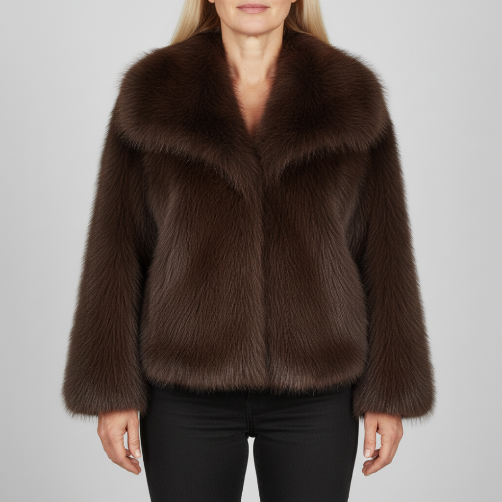 Kurze Jacke Damen mit breitem Kragen – Ansicht 2