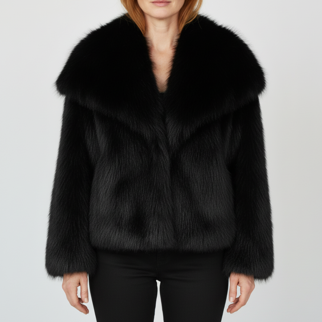 Kurze Jacke Damen mit breitem Kragen – Ansicht 3
