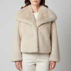 Kurze Jacke Damen mit breitem Kragen – Ansicht 4
