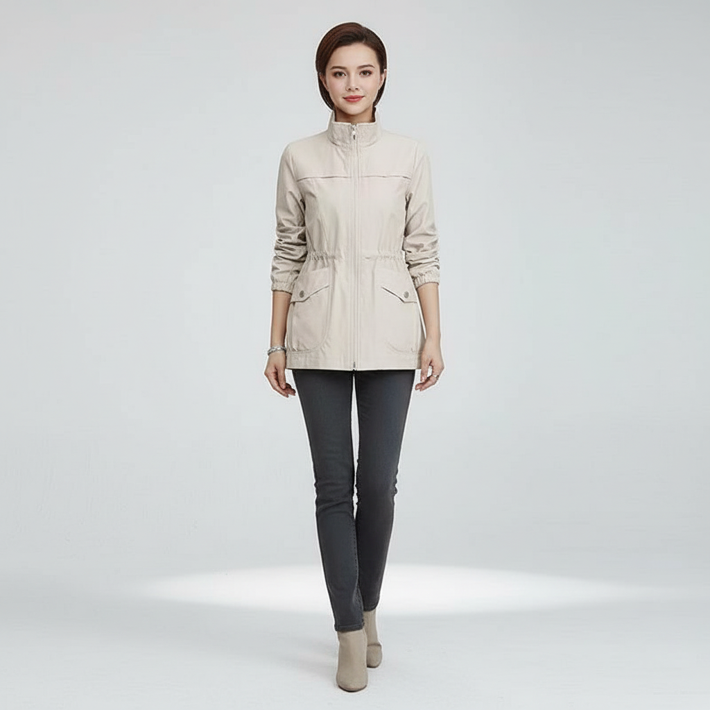 Leichte Übergangsjacke Damen mit Stehkragen – Ansicht 2