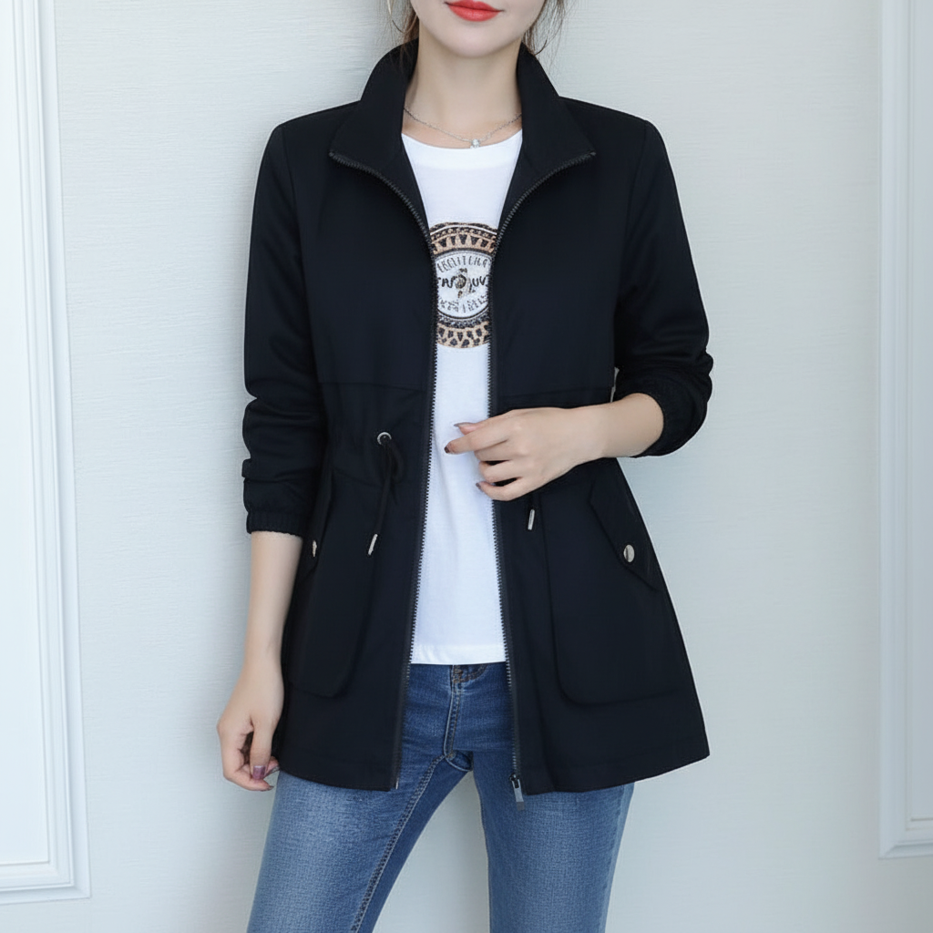 Leichte Übergangsjacke Damen mit Stehkragen – Ansicht 3