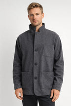 Herrenjacke grau mit Stehkragen – Ansicht 2