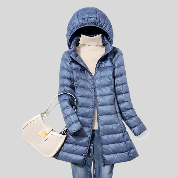 Wintermantel Damen lang mit Kapuze – Ansicht 2