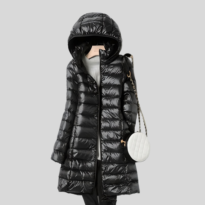Wintermantel Damen lang mit Kapuze – Ansicht 4