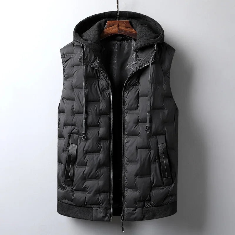 Steppgilet Herren mit Kapuze – Ansicht 2