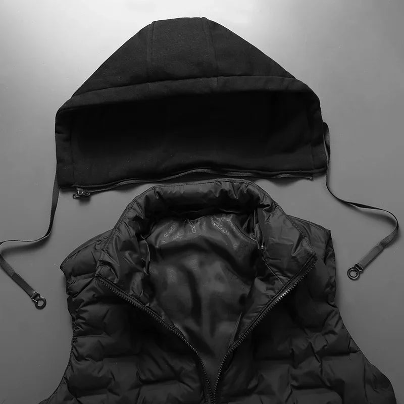 Steppgilet Herren mit Kapuze – Ansicht 4