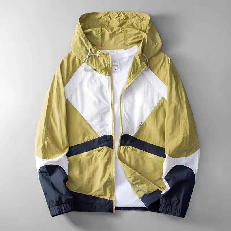 Leichte Kapuzenjacke Herren Colorblock – Ansicht 3
